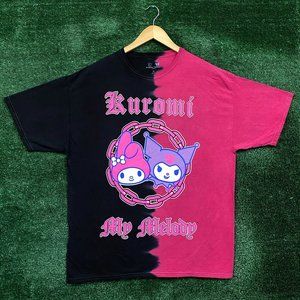 Kuromi x My Melody by Sanrio Split Dye T-Shirt Size Extra Large